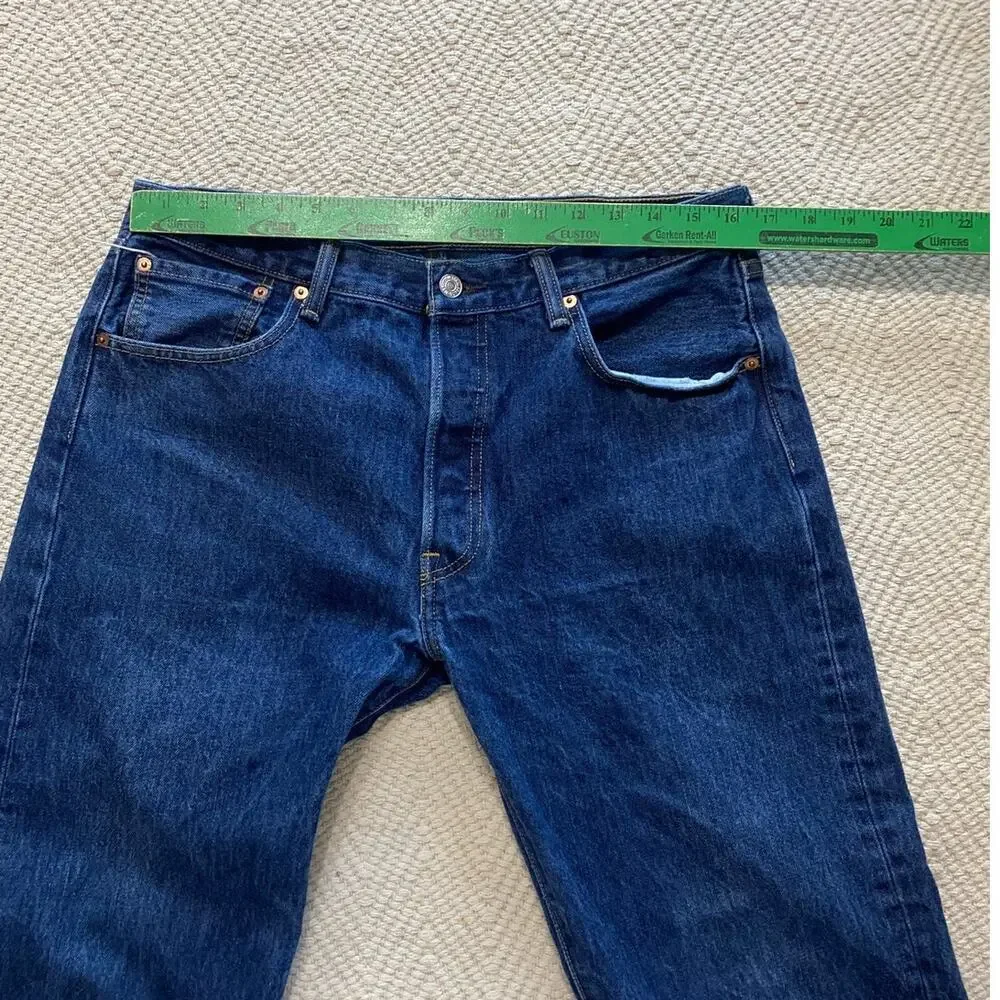 Levi's 501 Original Fit Jeans Men's 34x32 Button Fly Dark Wash Denim StraightLeg